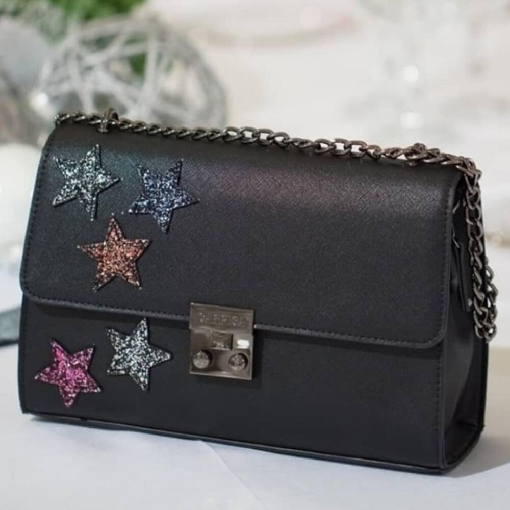 Carpisa Glitter Star Embellished Crossbody Chain Bag